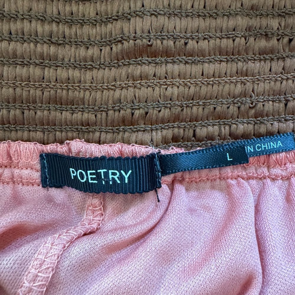 ANTHROPOLOGIE Poetry Wide Leg Bohemian Pants Lined Faux Belt Detail Size L - Picture 5 of 6